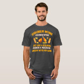 焼き鳥の鶏の翼、ホットドッグとフランキーフード Tシャツ (正面フル)