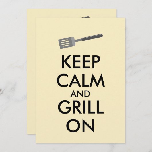 焼くことはバーベキューのへらの平静そしてグリルを保ちます 招待状 (正面/裏面)