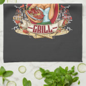 焼くのが大好きな女性のためのグリルの愛人 キッチンタオル (折り畳み)