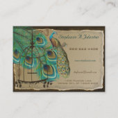 焼けたエッジヴィンテージ孔雀の羽バードケージ 名刺 (正面)