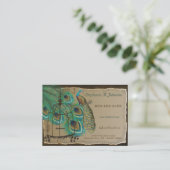 焼けたエッジヴィンテージ孔雀の羽バードケージ 名刺 (スタンド正面)