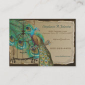 焼けたエッジヴィンテージ孔雀の羽バードケージ 名刺 (正面)