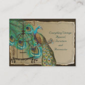 焼けたエッジヴィンテージ孔雀の羽バードケージ 名刺 (裏面)