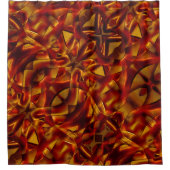 焼けたオレンジのタイのインターレース、スカルプト効果 シャワーカーテン (正面)