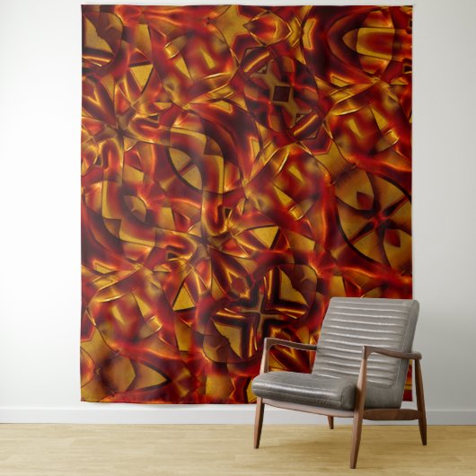 焼けたオレンジのタイのインターレース、スカルプト効果 タペストリー (インサイチュ)