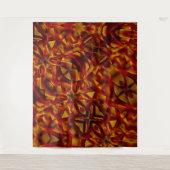 焼けたオレンジのタイのインターレース、スカルプト効果 タペストリー (正面)