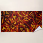 焼けたオレンジのタイのインターレース、スカルプト効果 ビーチタオル (正面)