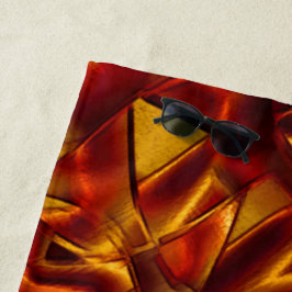 焼けたオレンジのタイのインターレース、スカルプト効果 ビーチタオル