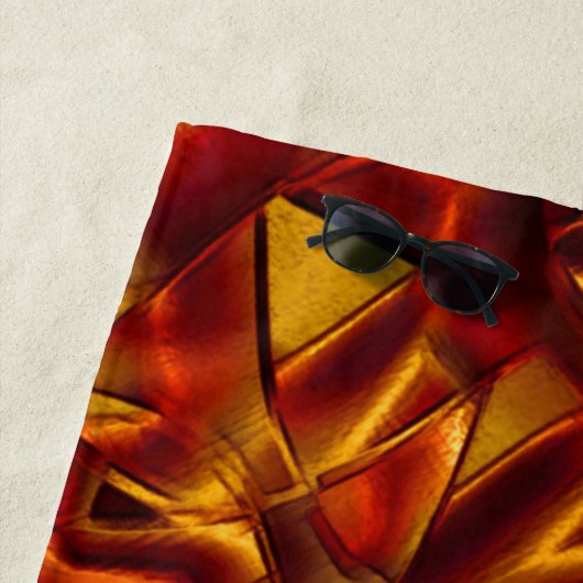 焼けたオレンジのタイのインターレース、スカルプト効果 ビーチタオル (インサイチュ)