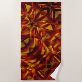 焼けたオレンジのタイのインターレース、スカルプト効果 ビーチタオル (正面)