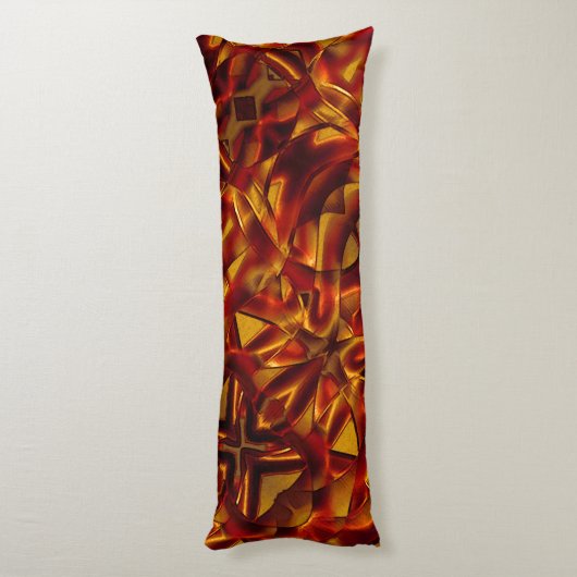 焼けたオレンジのタイのインターレース、スカルプト効果 ボディピロー (裏面 (縦))