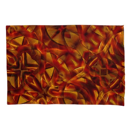 焼けたオレンジのタイのインターレース、スカルプト効果 枕カバー (正面左)