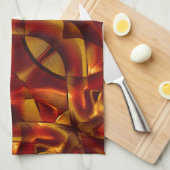 焼けたオレンジのネクタイの結び目 キッチンタオル (四つ折り)