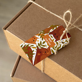 焼けたオレンジの猫と枝の最高の猫のパパ ギフトタグ