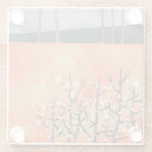 焼けたオレンジの風景画 ガラスコースター (裏面)