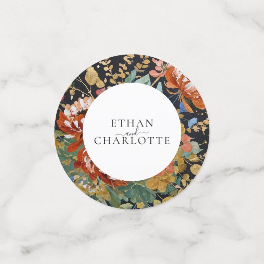 焼けたオレンジピオ絵を描ニーフローラの結婚金ゴールド コンフェッティ (スモール正面)