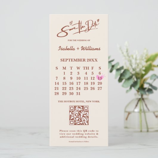 焼けたオレンジボホテラコッタウェディング日付を保存 (スタンド正面)