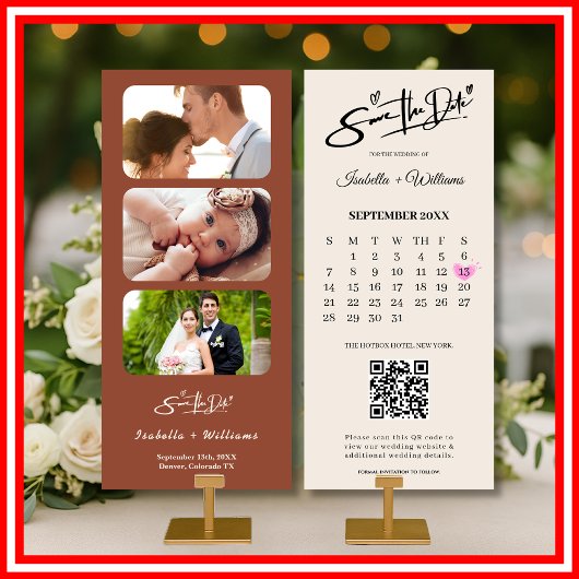 焼けたオレンジボホテラコッタウェディング日付を保存