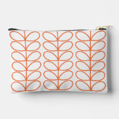 焼けたオレンジ色に並んだ線形ステム、レトロスタイル アクセサリーポーチ (裏面)