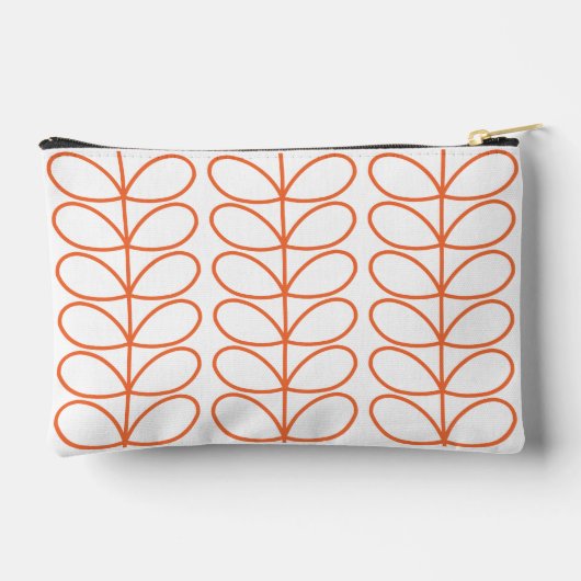 焼けたオレンジ色に並んだ線形ステム、レトロスタイル アクセサリーポーチ (裏面)