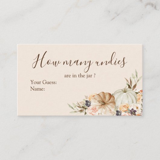 焼けたオレンジ色のカボチャフローラ何個のアンダイが囲む エンクロージャーカード (正面)