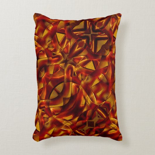 焼けたオレンジ色のテープのインターレース、スカルプト効果 アクセントクッション (正面(垂直))