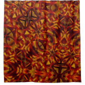 焼けたオレンジ色のテープのインターレース、スカルプト効果 シャワーカーテン (正面)