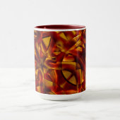 焼けたオレンジ色のテープのインターレース、スカルプト効果 マグカップ (中央)