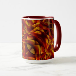 焼けたオレンジ色のテープのインターレース、スカルプト効果 マグカップ
