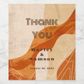 焼けたオレンジ色のレトロ結婚トの ワインラベル (シングルラベル)