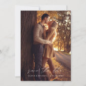 焼けたオレンジ色の手書き日付を保結婚存 セーブザデート (正面)