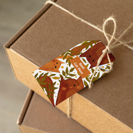 焼けたオレンジ色の猫と枝最高のの猫の母親 ギフトタグ