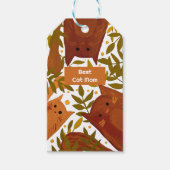 焼けたオレンジ色の猫と枝最高のの猫の母親 ギフトタグ (正面)