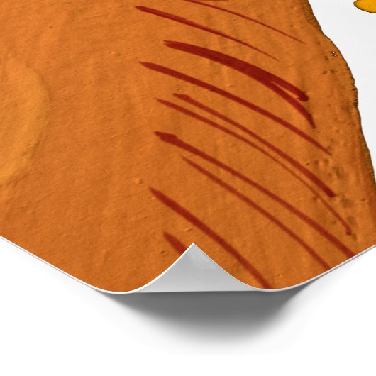 焼けたオレンジ色の猫と枝最高のの猫の母親 ポスター (角)