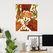 焼けたオレンジ色の猫と枝最高のの猫の母親 ポスター (ホームオフィス)