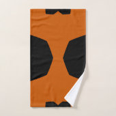 焼けたシエナと黒のジオメトリック バスタオルセット (ハンドタオル)