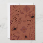 焼けたシエナ秋の水の色の開花結婚 招待状 (裏面)