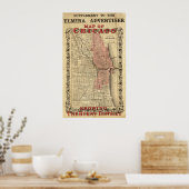 焼けた地区を示すシカゴの地図 ポスター (キッチン)