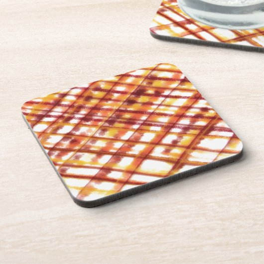 焼けた格子縞 コースター (左側)
