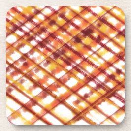 焼けた格子縞 コースター