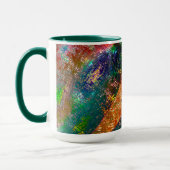 焼けた素朴なカラフルと汚れたイメージレイヤ マグカップ (左)