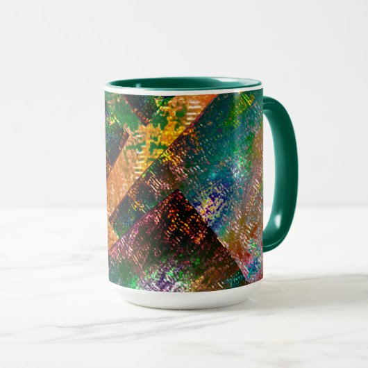 焼けた素朴なカラフルと汚れたイメージレイヤ マグカップ (正面右)