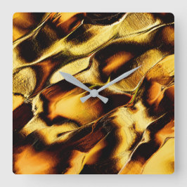 焼けた金ゴールド スクエア壁時計
