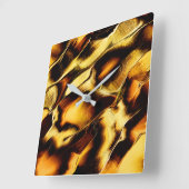 焼けた金ゴールド スクエア壁時計 (傾斜)