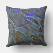 焼けた青と緑のサテン色のバーチャルロック クッション (裏面)