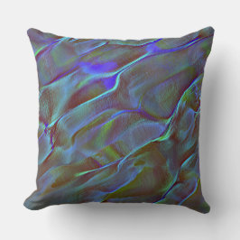 焼けた青と緑のサテン色のバーチャルロック クッション