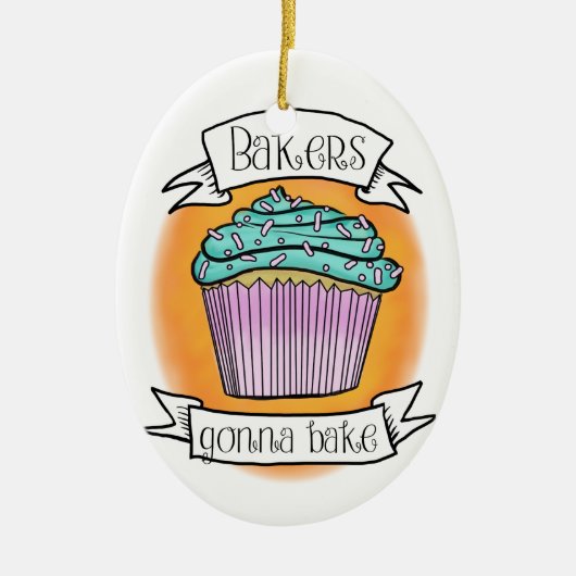 焼けることを行っているパン屋 セラミックオーナメント (正面)