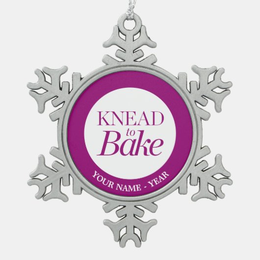 焼けるために練って下さい スノーフレークピューターオーナメント (正面)