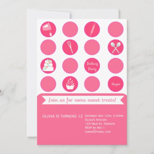 焼けるパーティーの誕生日の招待状 招待状 (正面)