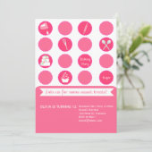 焼けるパーティーの誕生日の招待状 招待状 (スタンド正面)